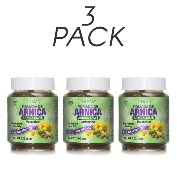 Germa Arnica Moisturizing Salve. Topical Analgesic. Helps Maintaining a Healthy Skin with Natural Active Ingredient. Black. 2 oz. Pack of 3