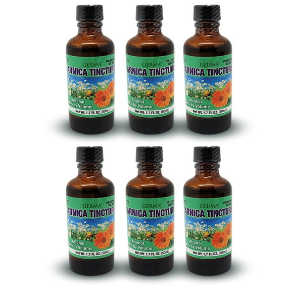 Germa Arnica Tincture. Topical Analgesic. For Joint Pain, Body Aches and Counterirritant for Bruises. Helps You Maintain a Healthy Skin. 1.7 oz. Pack of 6