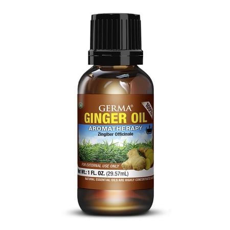 Germa Essential Ginger Oil. For Aromatherapy, Topical and Medicinal Use. Pure, Natural and Undiluted. 1 oz