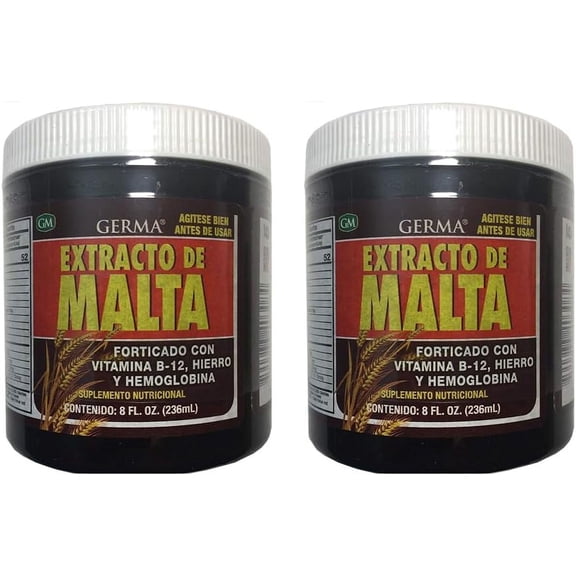 Germa Malt Extract with Vitamins Reinforced with B-12, 8 oz. 2-Pack