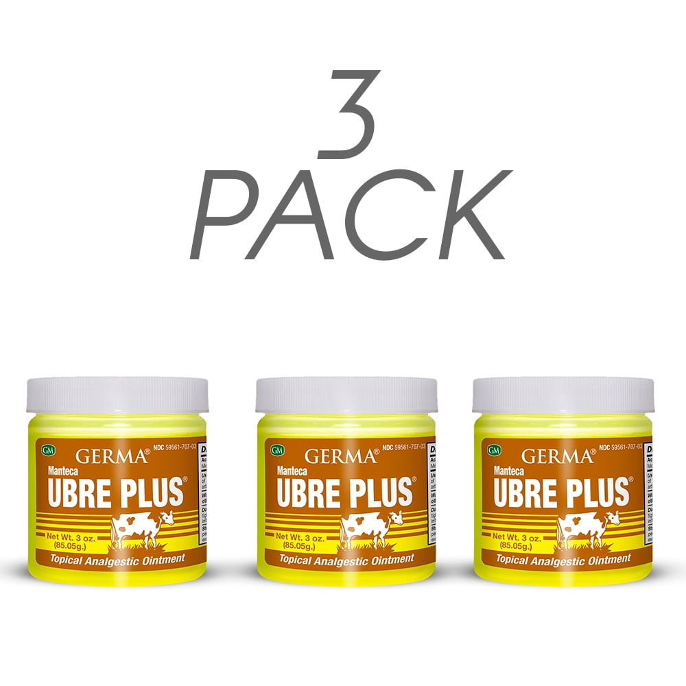 Germa Manteca Ubre Plus, Natural Topical Ointment, Yellow, 3 oz, Pack of 3