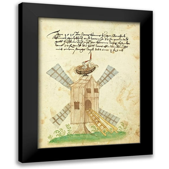 German 16th Century 15x18 Black Modern Framed Museum Art Print Titled - Civic festival of the Nuremberg Schembartlauf - Windmill