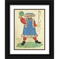 thumbnail image 1 of German 16th Century 25x32 Black Ornate Wood Framed with Double Matting Museum Art Print Titled - Civic festival of the Nuremberg Schembartlauf - Blue Costume, 1 of 4