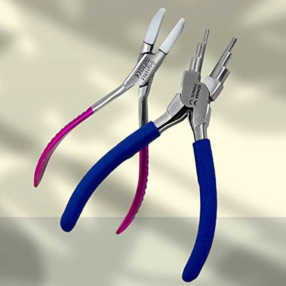 German 2 EA Jewelry Pliers Including 6 In 1 Bail Making Pliers Jewelry Bail Pliers,Nylon Nose