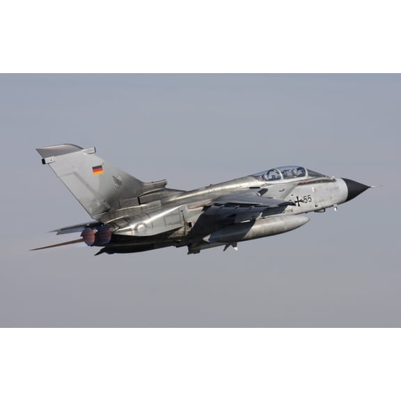 German Air Force Tornado ECR taking off over Germany Canvas Art - Timm ZiegenthalerStocktrek Images (35 x 23)