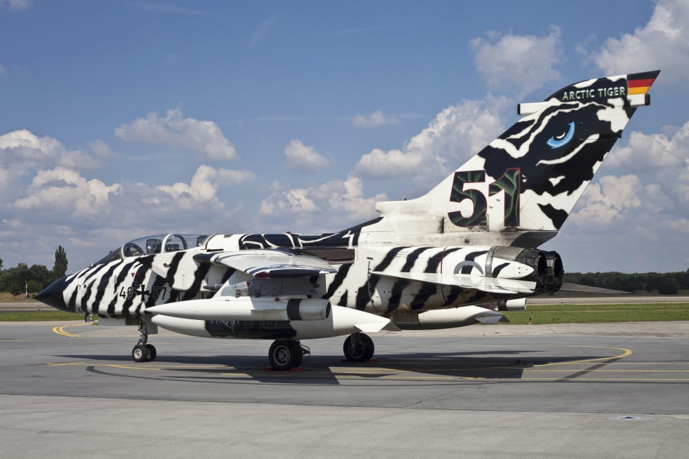 German Air Force Tornado aircraft Canvas Art - Timm ZiegenthalerStocktrek Images (35 x 23)