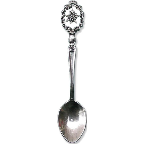 German Alpine Edelweiss Collectible Silver Plated Spoon
