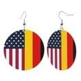 thumbnail image 1 of German America Flag Dangle Round Lightweight Drop Circle Earrings For Women, 1 of 6