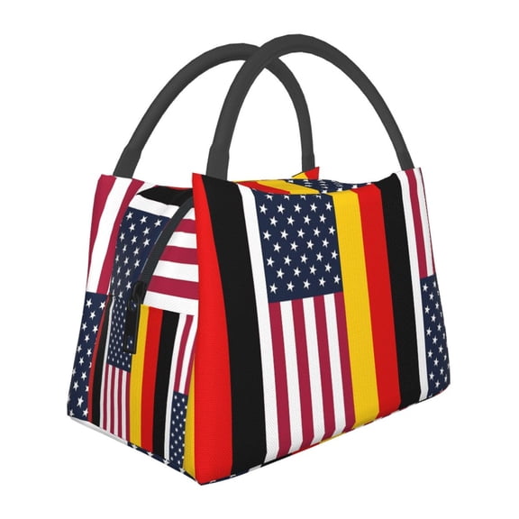 German America Flag Lunch Bag Reusable Insulated Lunch Tote Cooler Box For Women Men