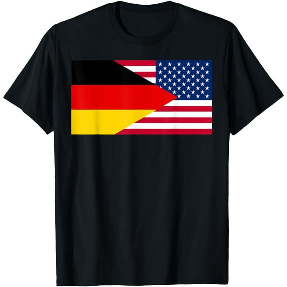 German American Half Germany Half America Flag T, T-Shirt T-Shirt mens t hirt men,black,women,misfits,journey ,boys