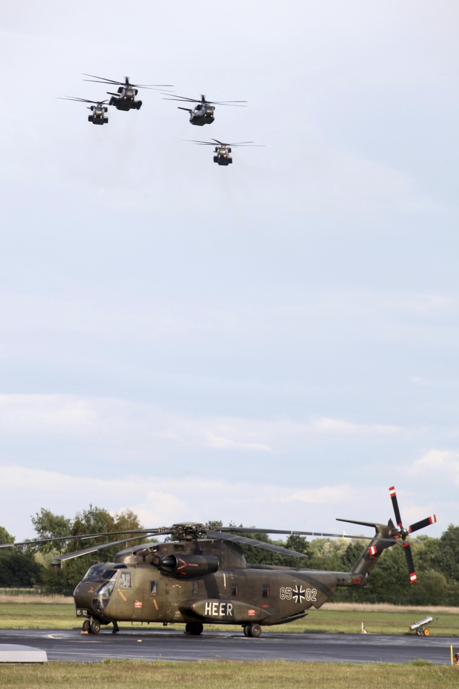 German Army CH-53G helicopters Germany Canvas Art - Timm ZiegenthalerStocktrek Images (12 x 18)