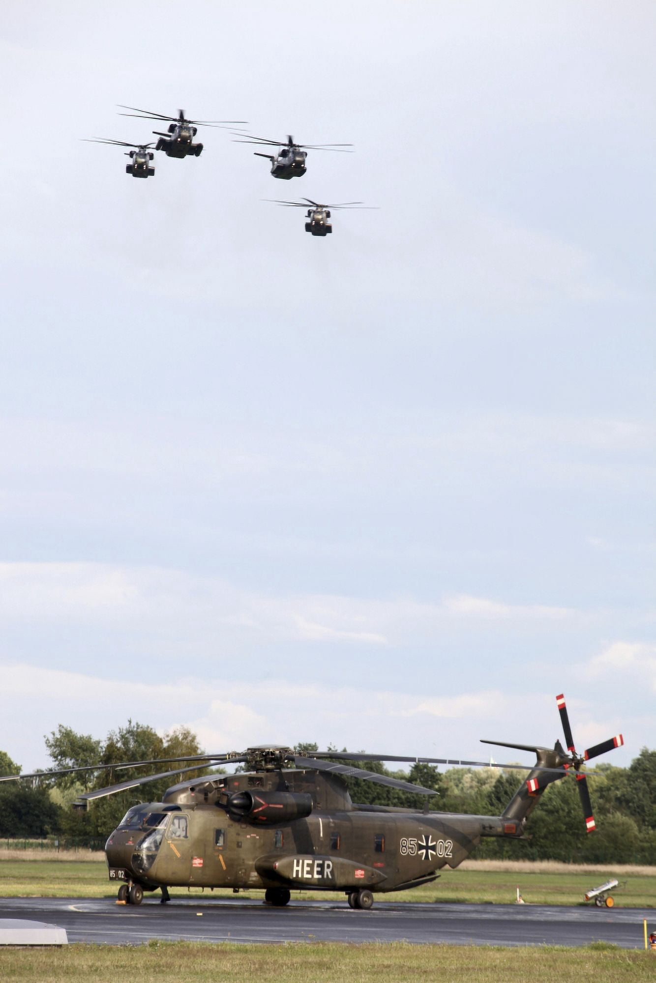 German Army CH-53G helicopters Germany Canvas Art - Timm ZiegenthalerStocktrek Images (23 x 35)