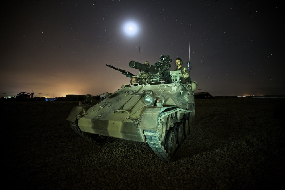 German Army crew in a Wiesel 1 ATM TOW anti-tank vehicle Canvas Art - Terry MooreStocktrek Images (35 x 24)