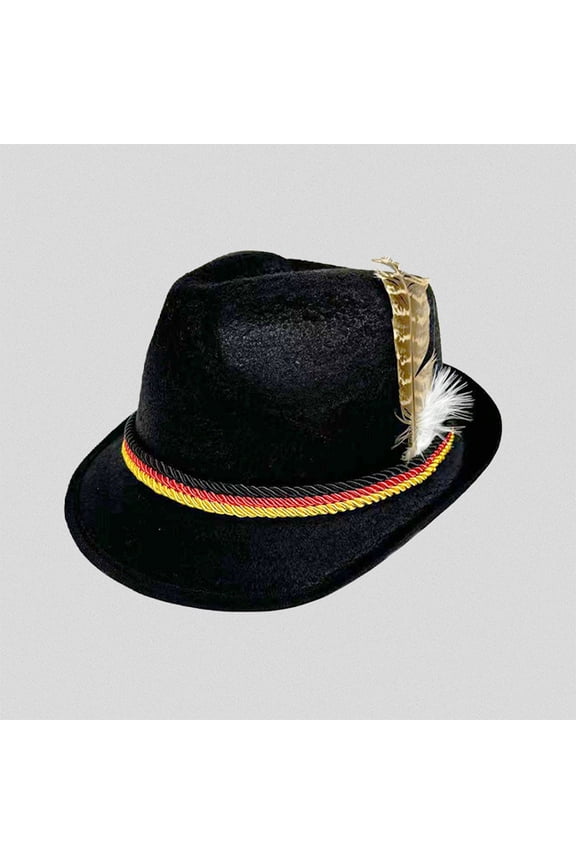 German Bavarian Felt Feather Hat â Non Woven Oktoberfest Hat for Stage Performances â Traditional German Festival Hat â One Size