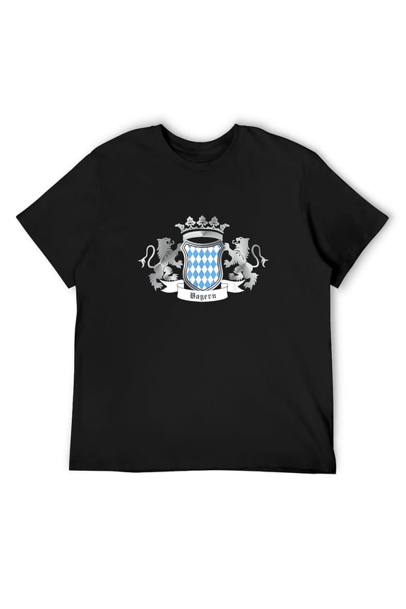 German Bavarian Silver Crest Oktoberfest Beer Lover Design T-Shirt Black