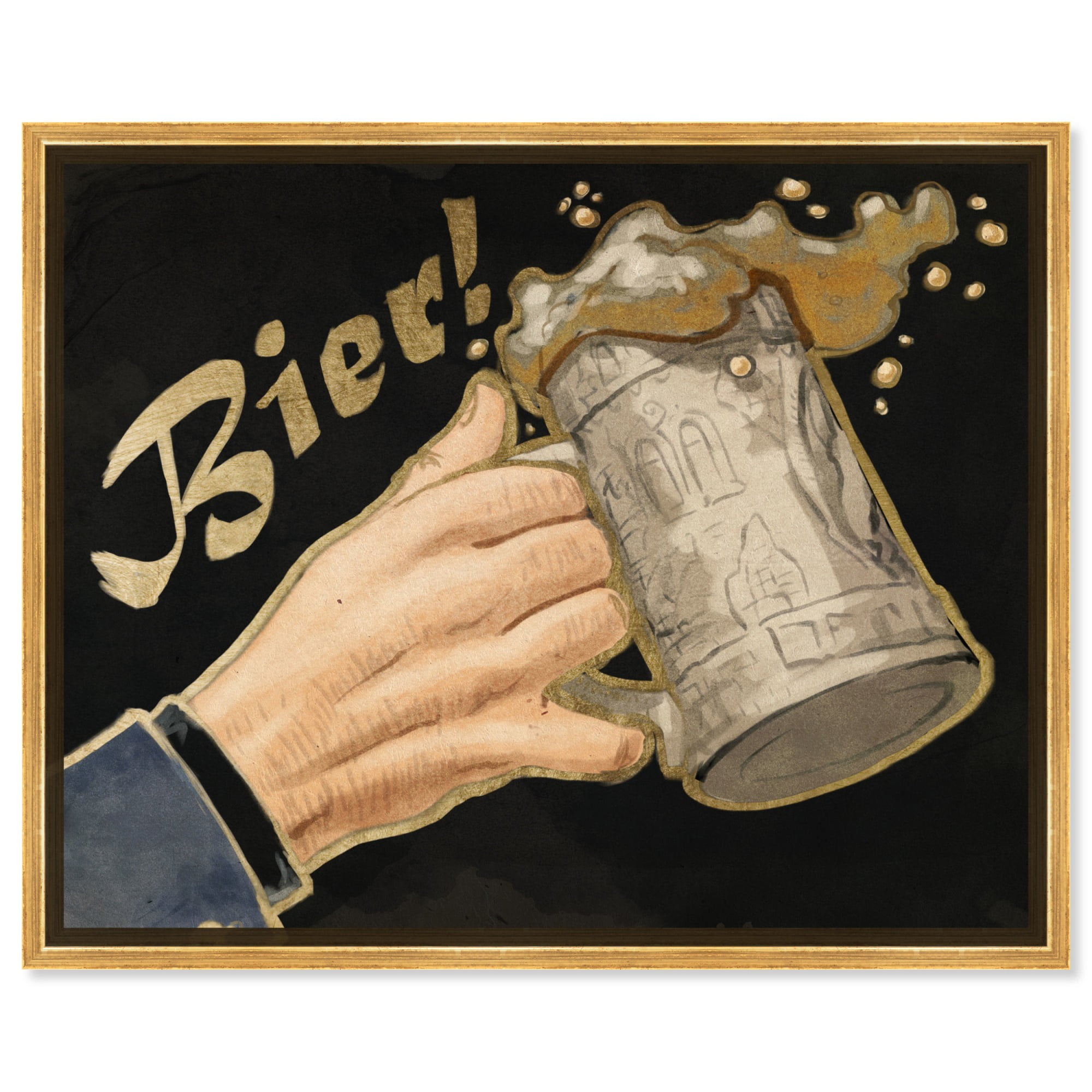 German Beer Canvas Motivational Quotes For Men Print By Notoriart, Gold