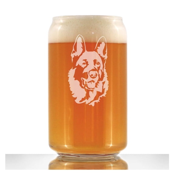 German Beer Glass - Happy Face Pint Glass - Novelty Beer Gifts for Men & Women - German Decor - Hand Engraved, Dishwasher Safe