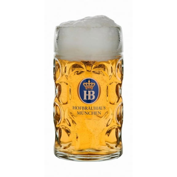 German Beer Mug Munich Hofbruhaus Mnchen HB glass mug 0.5 liter King Werk KI 1000062