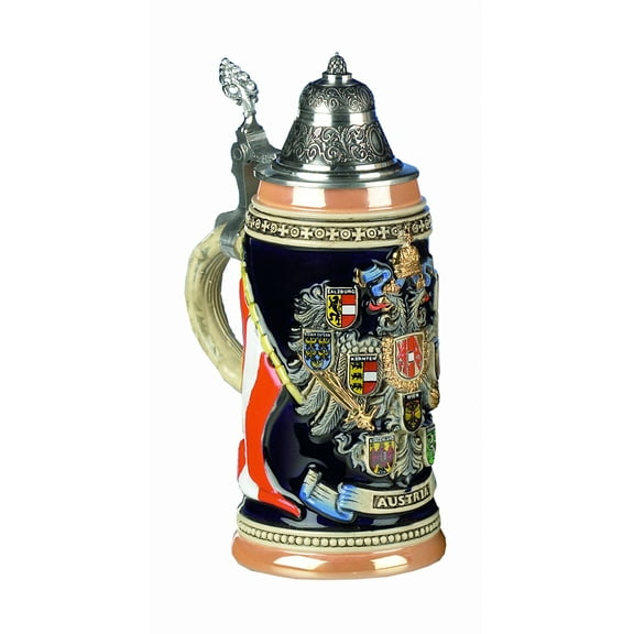 German Beer Stein Austria Coat of Arms Stein 0.4 liter tankard, beer mug KI 1014 0,4L