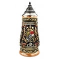 thumbnail image 1 of German Beer Stein Bayern Stein 0.4 liter tankard,  beer mug, cobalt, colored, painted by hand, with pewter lid, 1 of 3