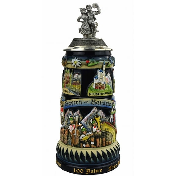 German Beer Stein Bayern Stein 0.75 liter tankard, beer mug