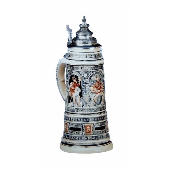 German Beer Stein Drinkingscenes Giantstein, Replica from year 1890 1.5 liter tankard, beer mug, Limitaet 2000