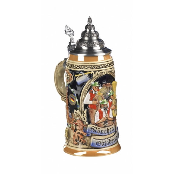 German Beer Stein Fest Band 0.4 liter tankard, beer mug