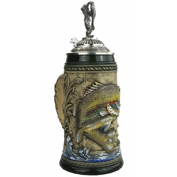 German Beer Stein Fisch Stein 0.75 liter tankard, beer mug