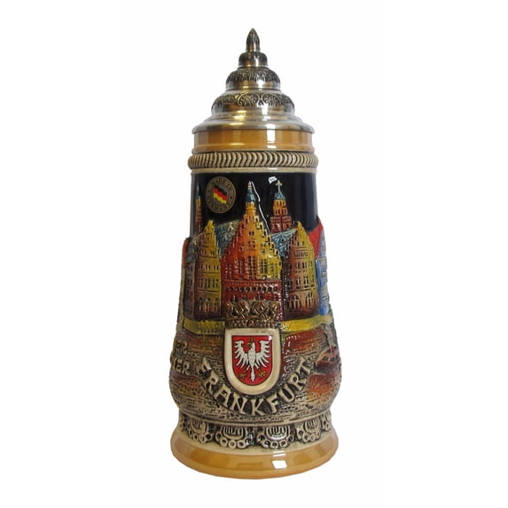 German Beer Stein Frankfurt relief stein 0.5 liter tankard, beer mug KI 305 0,5L Frankfurt