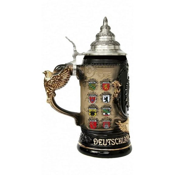 German Beer Stein Germany with state coat of Arms Stein 0.4 liter tankard, beer mug