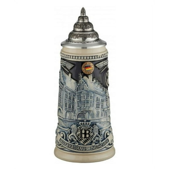 German Beer Stein Munich Hofbruhaus Mnchen HB relief stein 0.25 liter tankard, beer mug King Werk KI 1000177