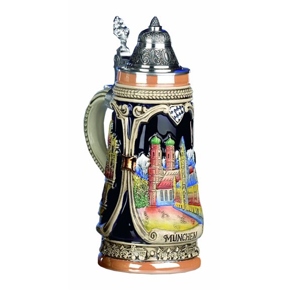 German Beer Stein Munich Stein 0.5 liter tankard, beer mug KI 303 0,5L Muenchen