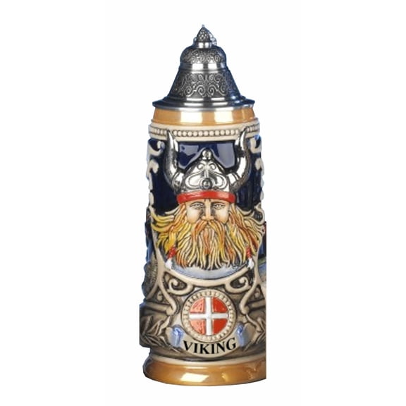 German Beer Stein Viking stein Leif the red Erikssen 0.5 liter tankard, beer mug KI 303-V 0,5L