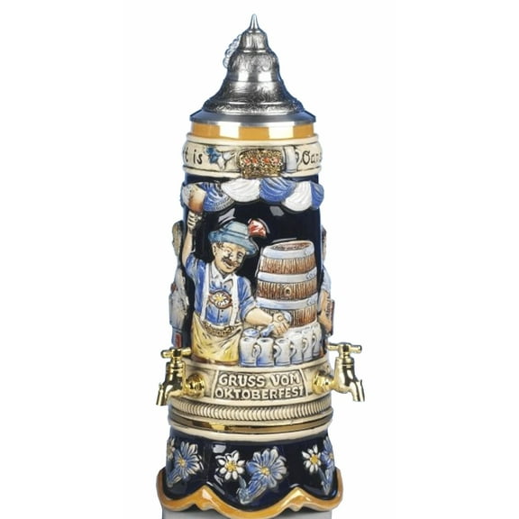 German Beer Stein beer fun tab Stein 1 liter tankard, beer mug