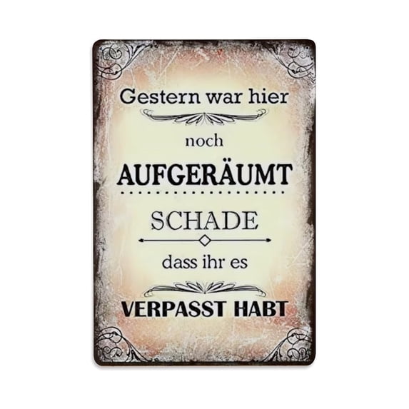 German Best Blessing Today Tin Sign Vintage Metal Poster Living Room Bar Man Cave Home Wall Art Decor 8x12inch