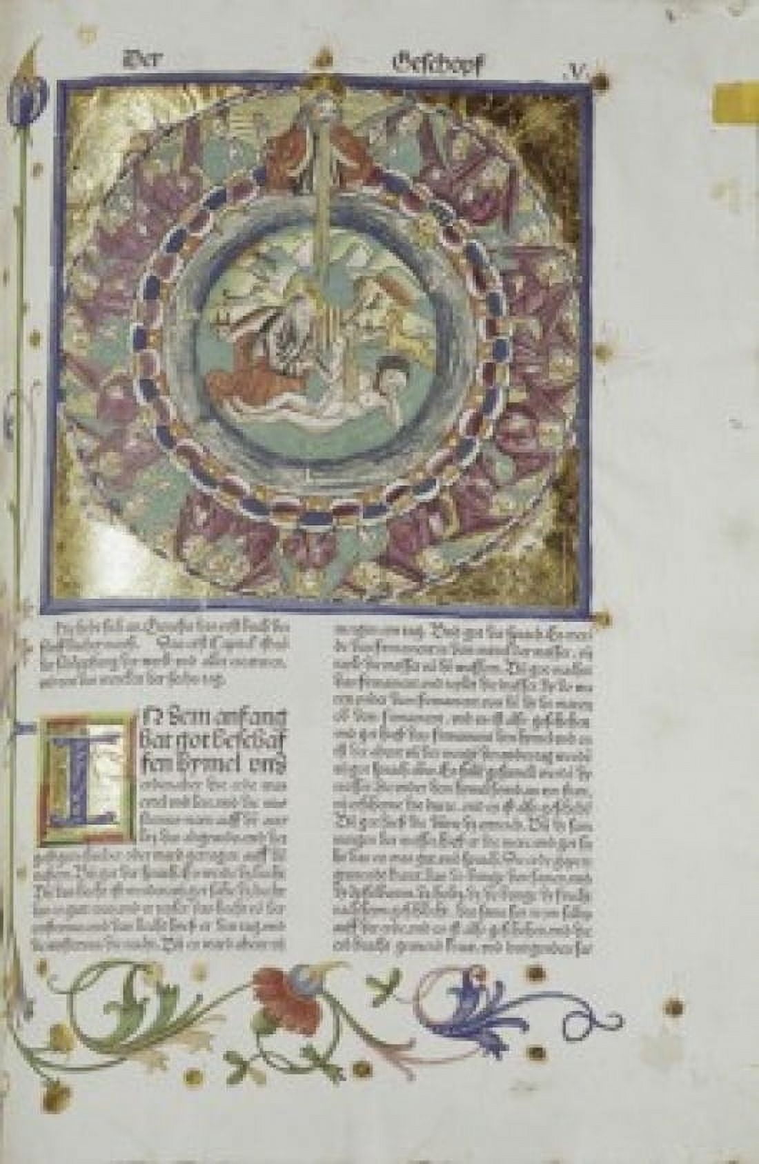 German Bible Creation of Eve Manuscripts 1483 AD American Bible Society New York Canvas Art - (18 x 24)
