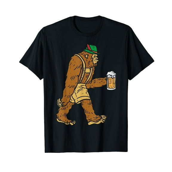 German Bigfoot Sasquatch Beer Lederhose Funny Oktoberfest T-Shirt