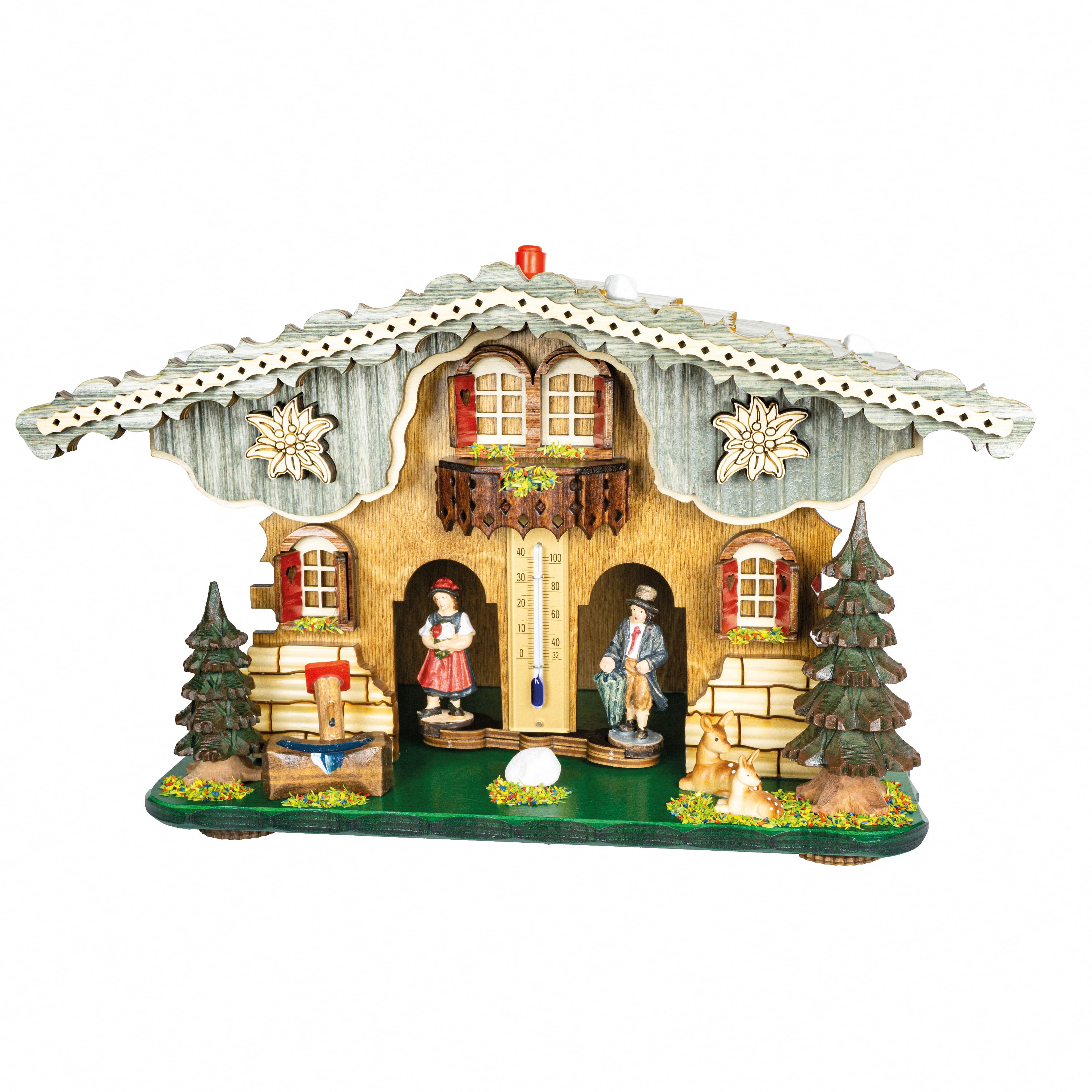 Trenkle German Black Forest Weather House - Traditional Wooden Folk Art Hygrometer