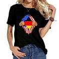 thumbnail image 1 of German Blood Inside Me | Germany Flag Gift Short Sleeve Graphic Top for Women - Colorful and Eye-catching Shirt, 1 of 5