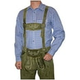 thumbnail image 1 of German Blue Lederhosen Button Down Longsleeve / Shortsleeve Shirt, 1 of 2