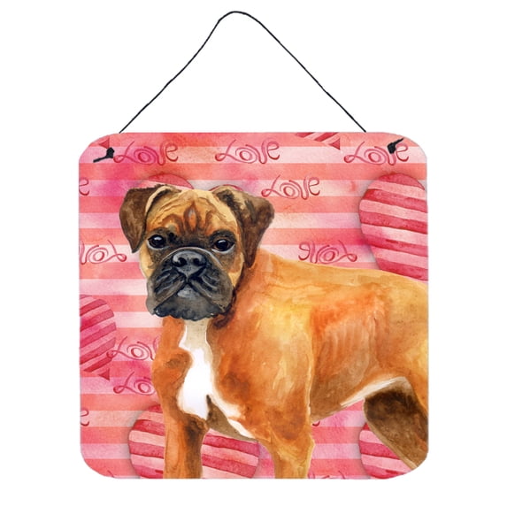 German Boxer Love Wall or Door Hanging Prints Red