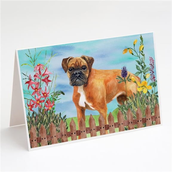 German Boxer Spring Greeting Cards & Envelopes - Pack of 8