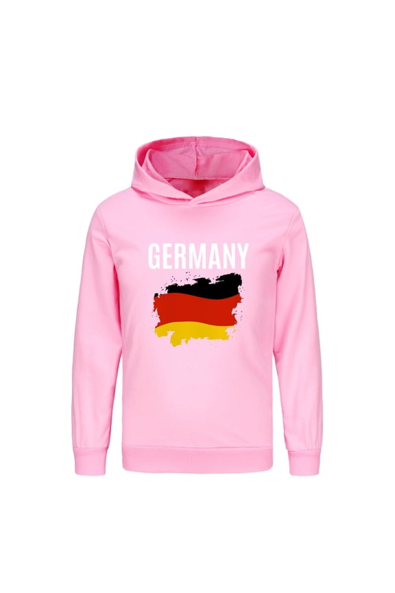 German Boys Girls Hoodies Long Sleeve Germany Flag Pullover Sweatshirt Kids Basic Athletic Top Blouse Letter Tops Girls Shirts