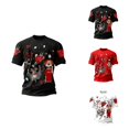 thumbnail image 1 of German Carnival Striped Print T-Shirt, Comfortable Casual Short Sleeve Tee for Daily Wear, 1 of 4