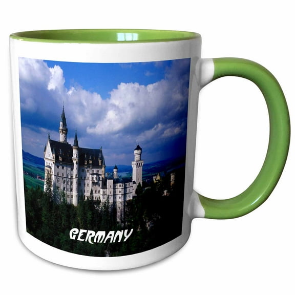 3drose, German Castle, 15oz Two-tone Green Mug