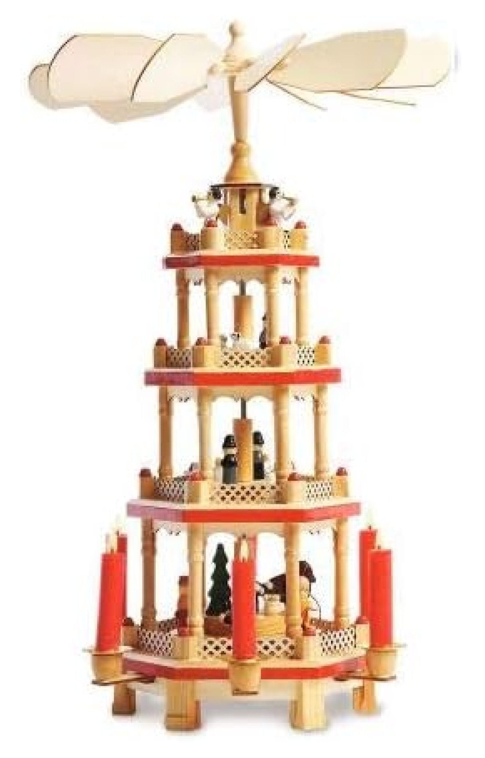 German Christmas 17 Inch Spinning Nativity Table Top Holiday Décor, 4