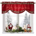 thumbnail image 1 of German Christmas Tie Up Valances Curtain, Pine Berries Holly Red Frohe Weihnachten Adjustable Rod Pocket Short Window Treatment Tie Up Curtains Valances for Kitchen Living Room Bathroom 60x18 Inches, 1 of 9
