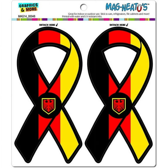 German Crest Flag Ribbon Awareness Automotive Car Refrigerator Locker Vinyl Magnet Set