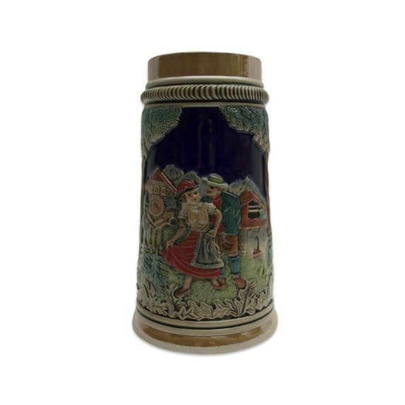 GERM German Ceramic Cuckoo Clock & Waterwheel Beer Stein