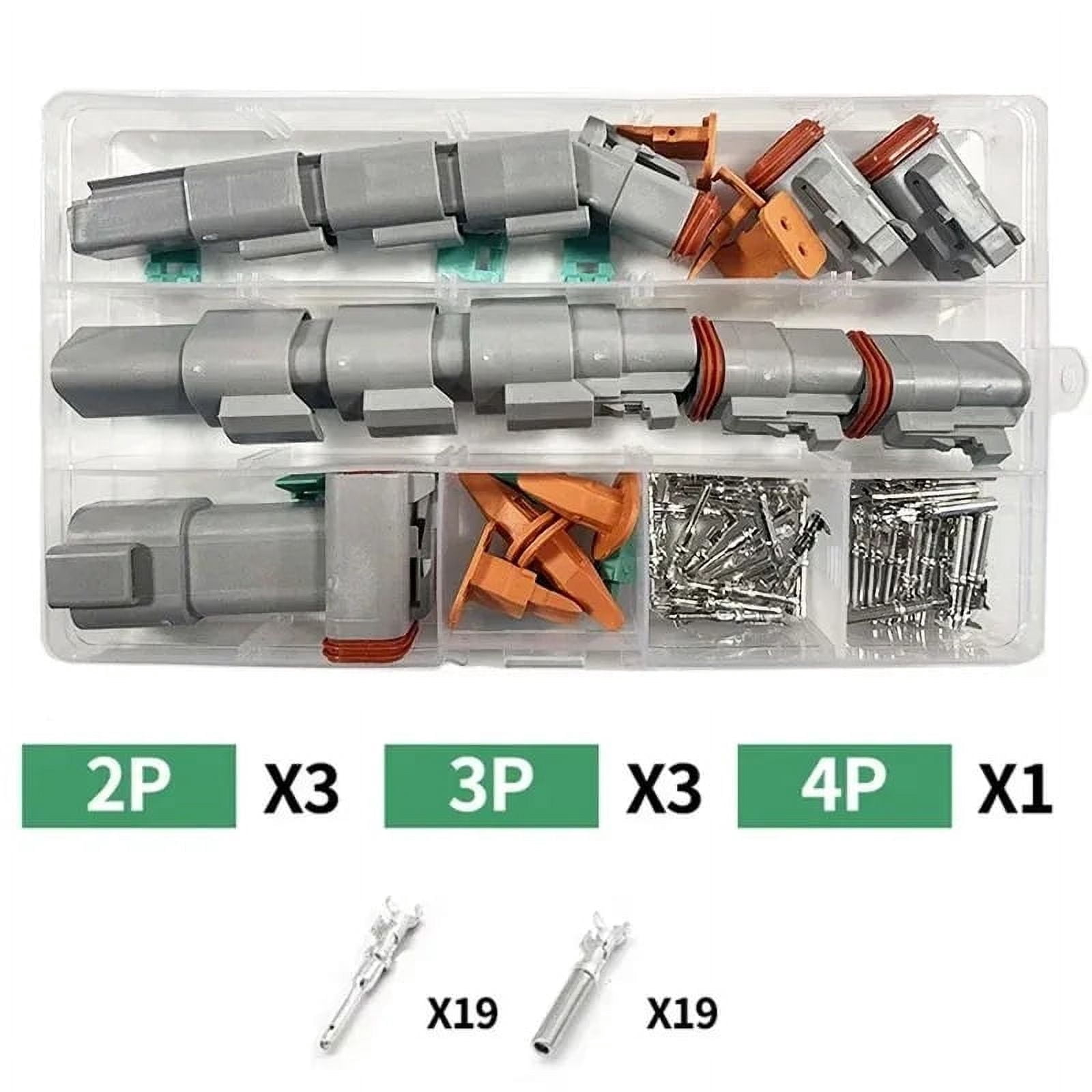 German DT Series Automotive Waterproof Wire Connector Kit, Male and ...